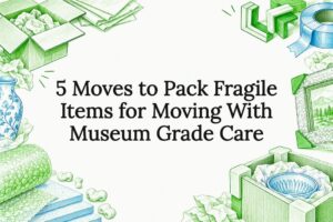 Fragile packing title card illustration