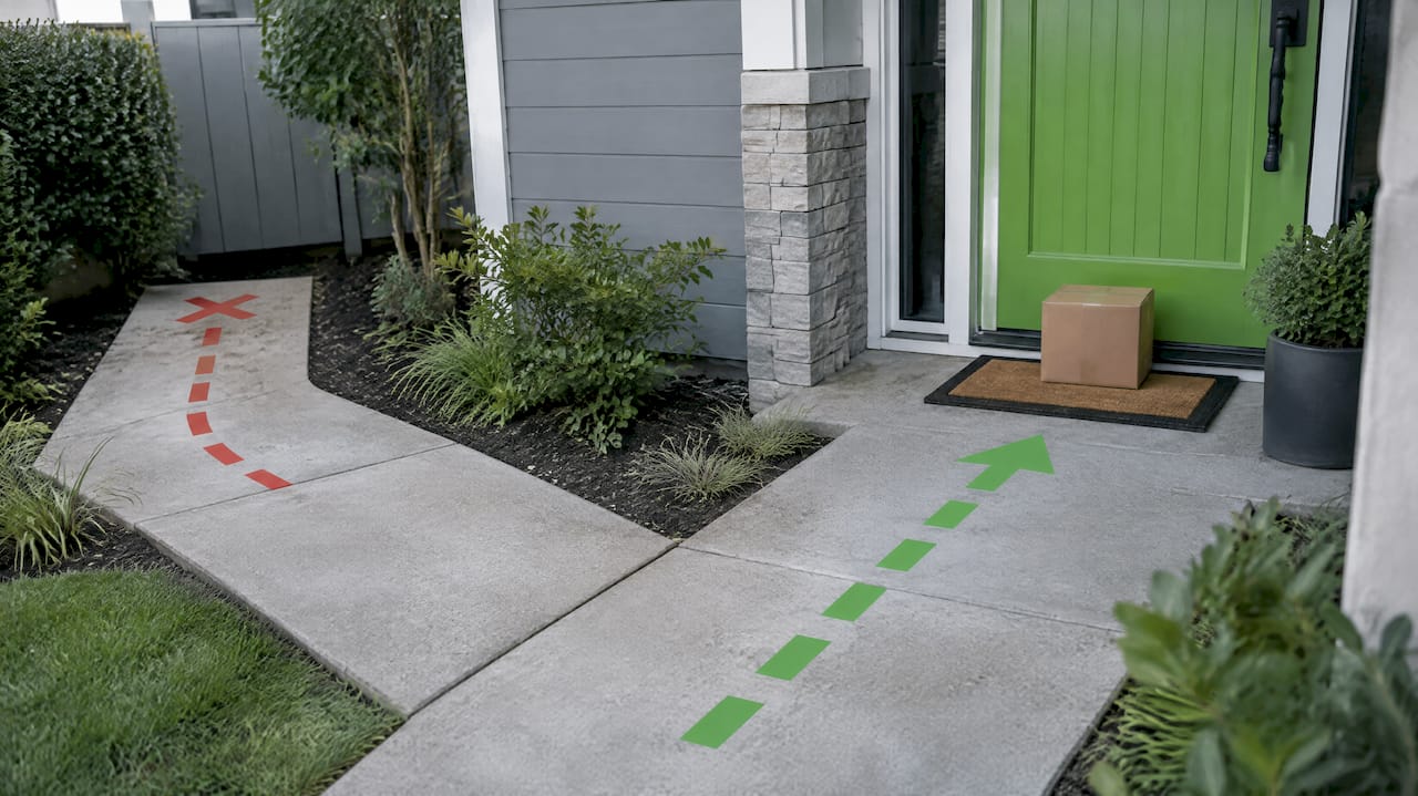 Illustration showing clear parcel placement guidance