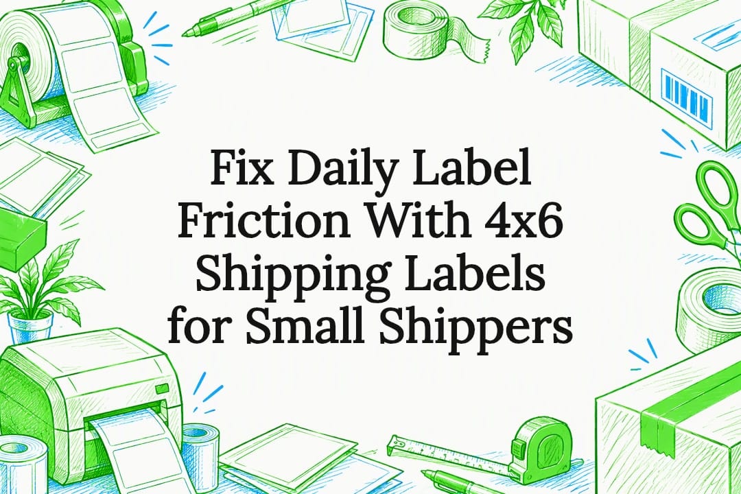 Decorative 4x6 shipping label title card