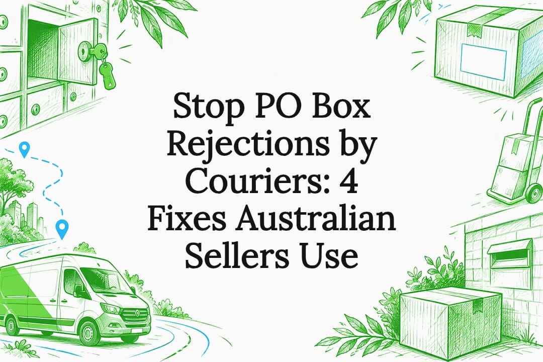 PO Box courier delivery title card