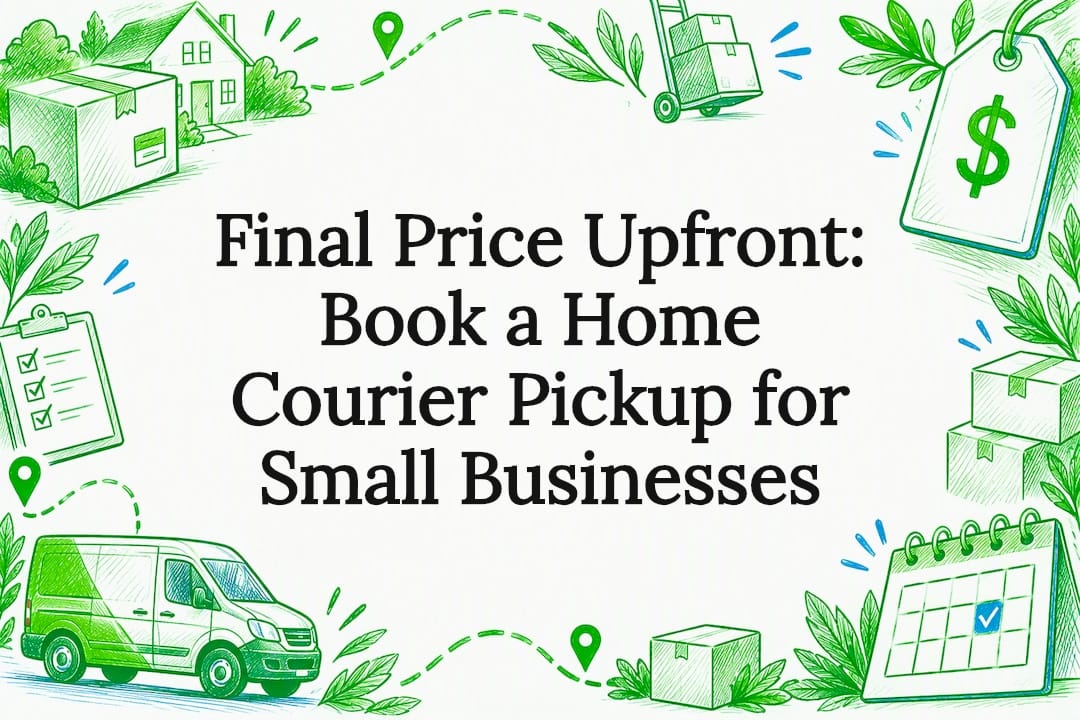 Courier pickup price title card
