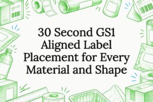 Sketch framing a parcel label placement title