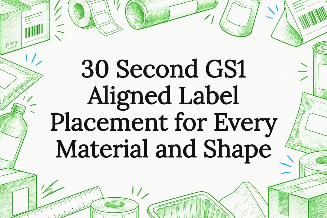 Sketch framing a parcel label placement title