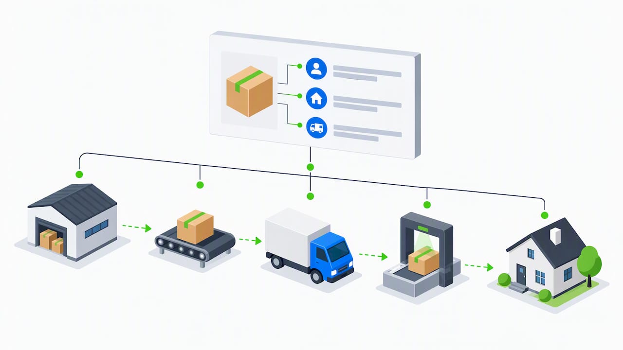 Booking details linked to parcel journey