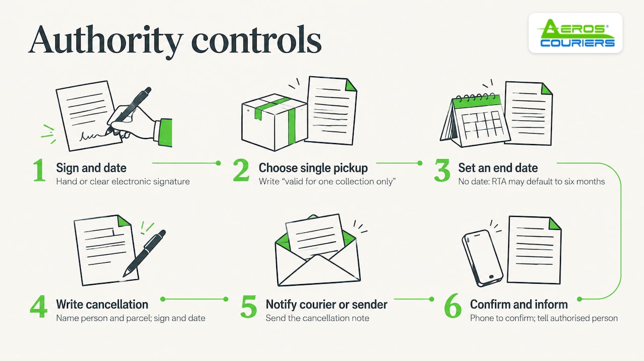 Steps for signing, limiting, and revoking authority