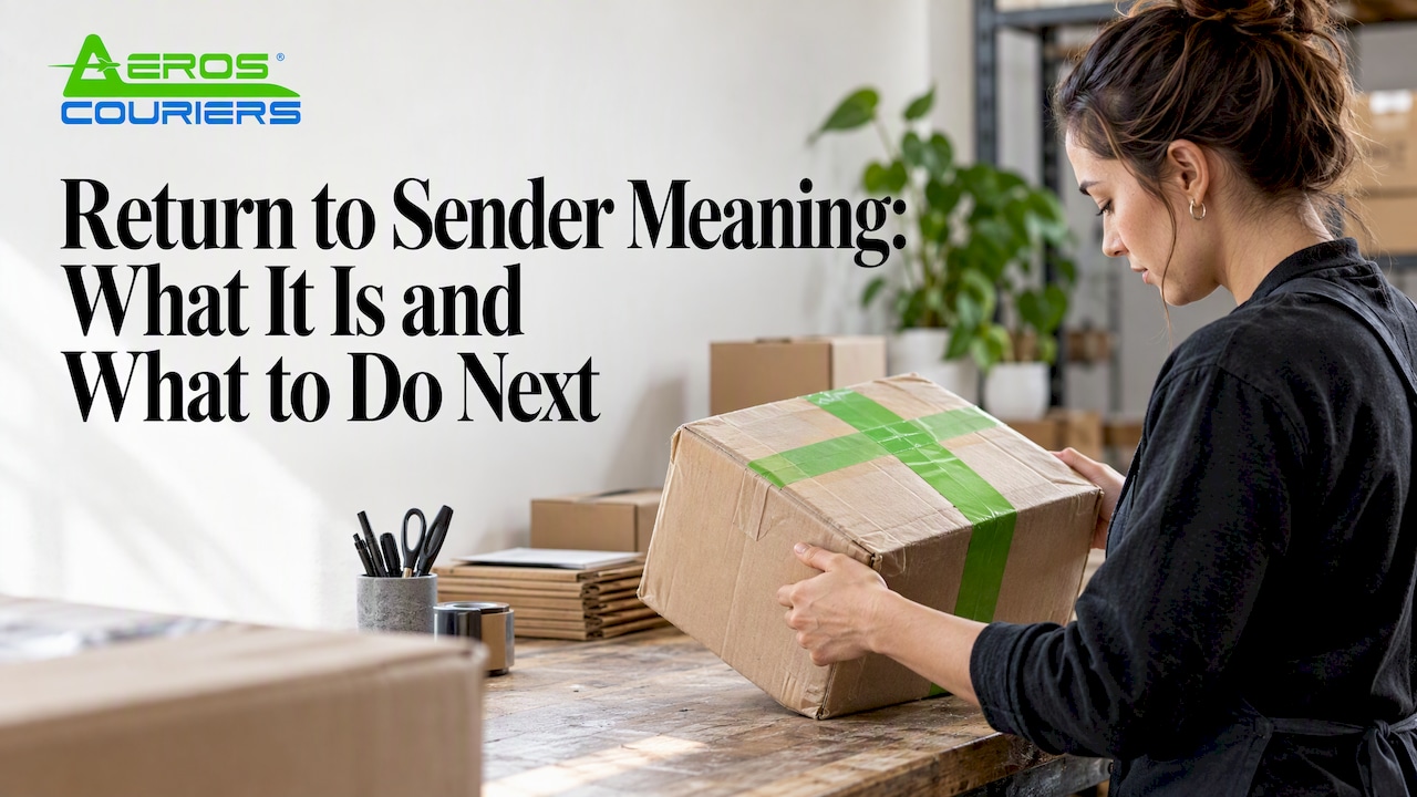 Small business owner inspecting a returned parcel