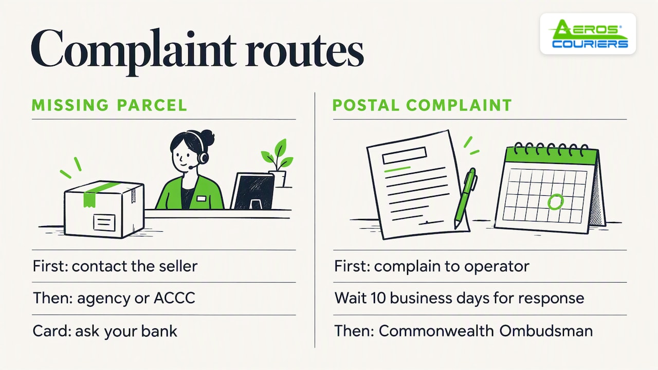 Escalation routes for a parcel that never arrived