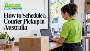 Business owner booking a courier pickup