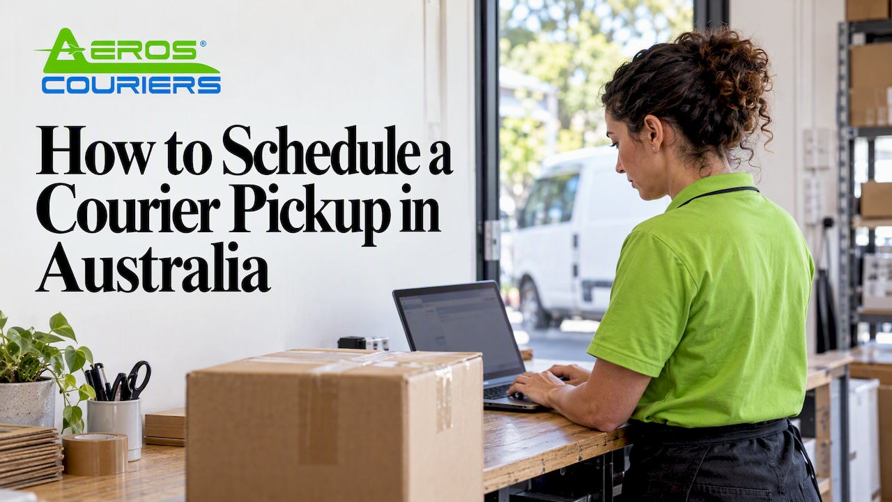 Business owner booking a courier pickup