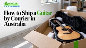 Guitar case cushioned inside shipping carton
