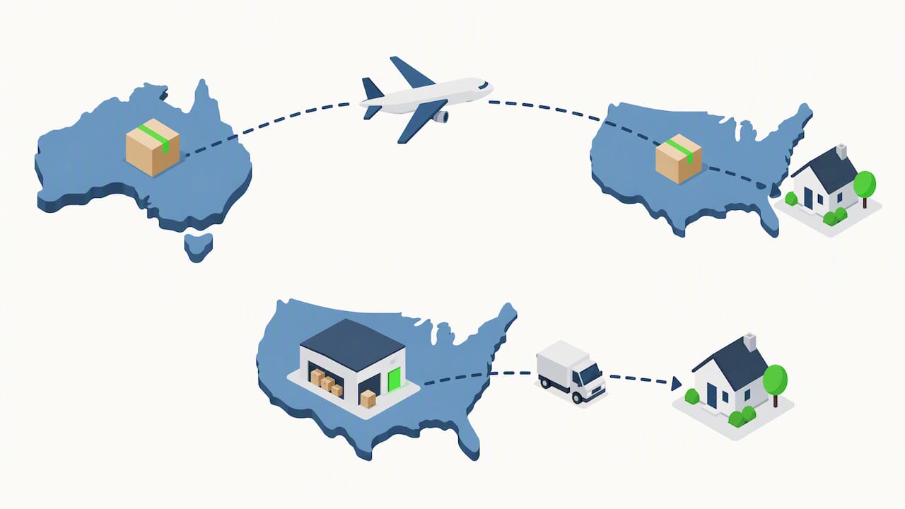 Direct Australian shipping versus US-held stock