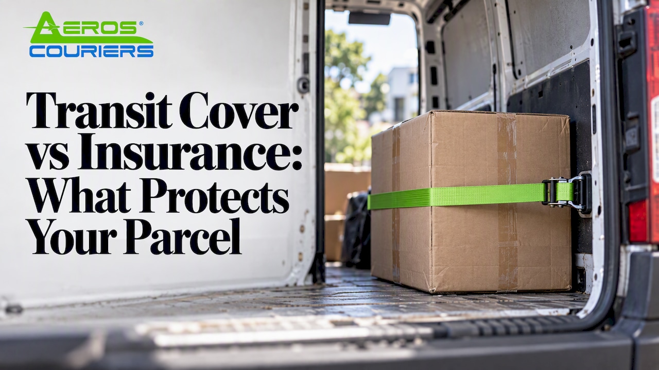 Parcel secured inside a courier vehicle