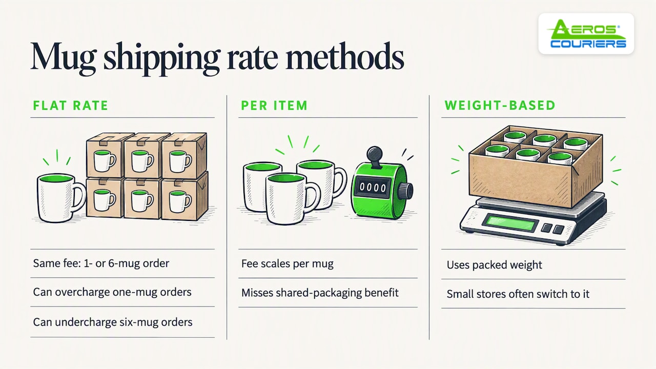Mug order shipping rate methods compared