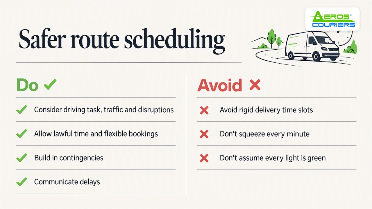 Safety and time windows: where optimisation must not push too hard — overview diagram