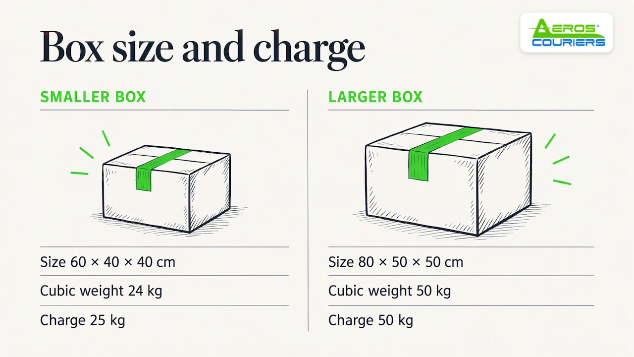 How box dimensions change the charged parcel weight